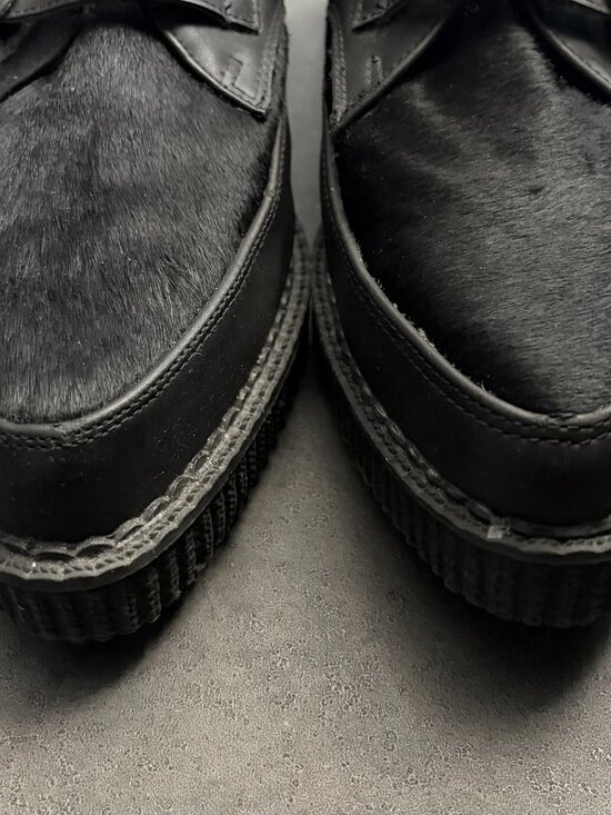 TUK Black Leather & Cowhair 2-Buckle Pointed Creeper - US: Men 11 / Women 13 main image 8